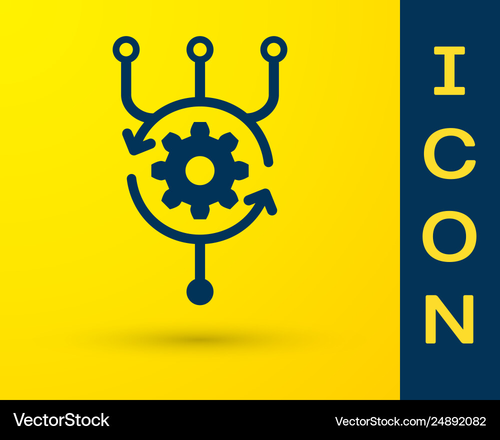Blue algorithm icon isolated on yellow background Blue algorithm icon isolated on yellow background vector image