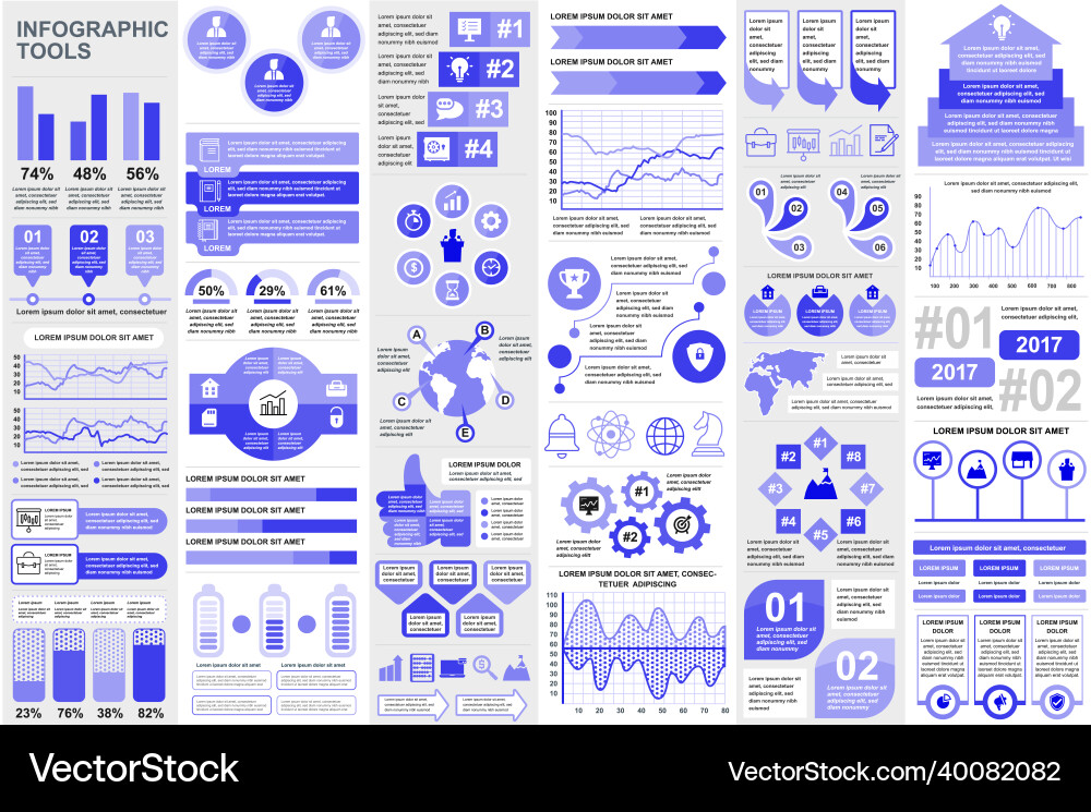 Bundle infographic elements data visualization Bundle infographic elements data visualization vector image