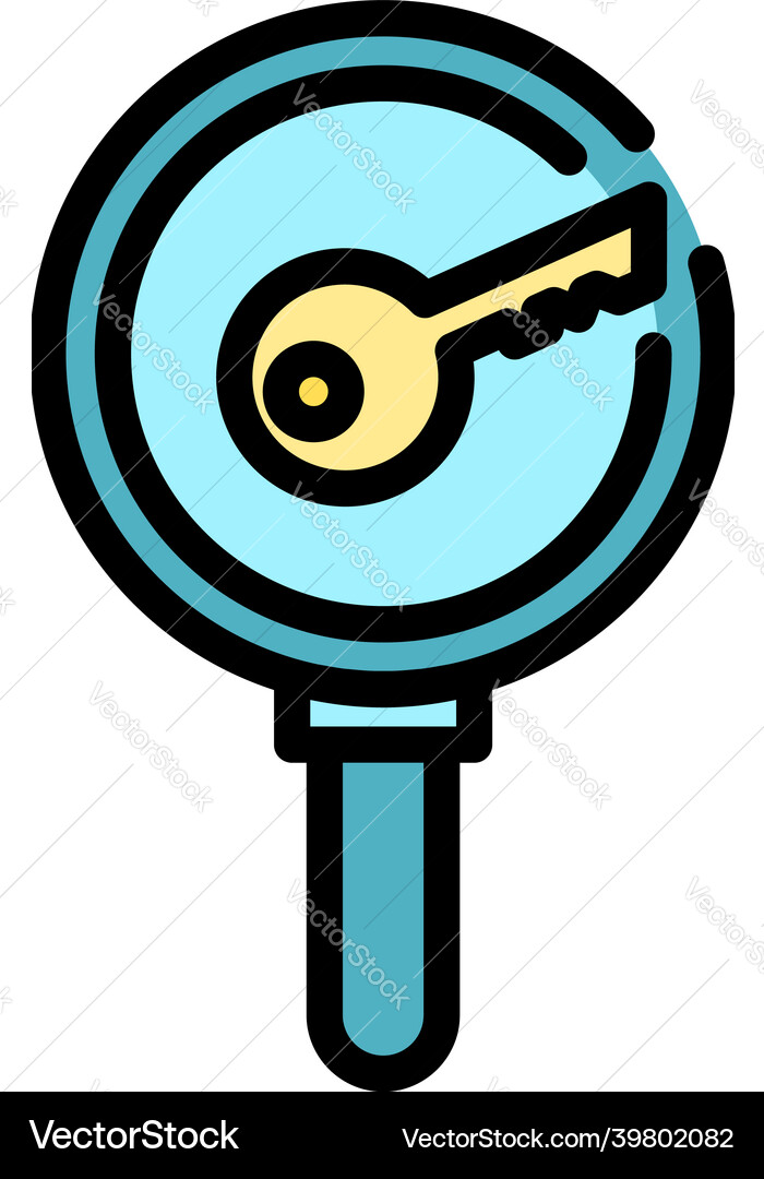 Cipher key icon color outline Cipher key icon color outline vector image