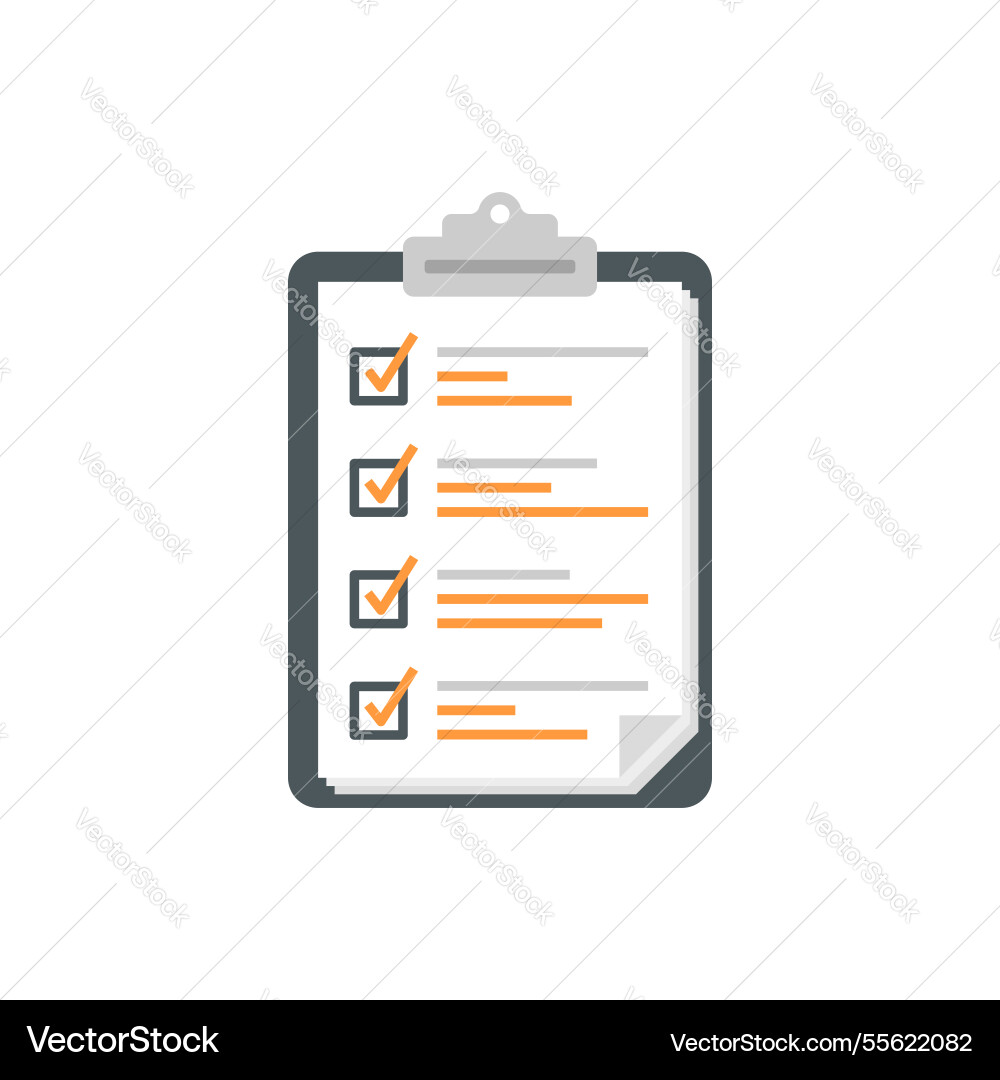 Clipboard with checklist icon in flat style Clipboard with checklist icon in flat style vector image
