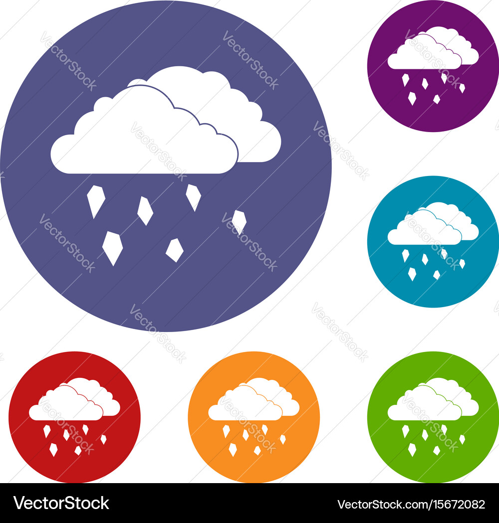 Clouds and hail icons set Vector Image
