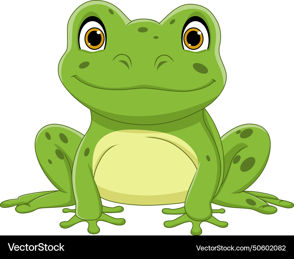 Cute frog cartoon on white background Royalty Free Vector