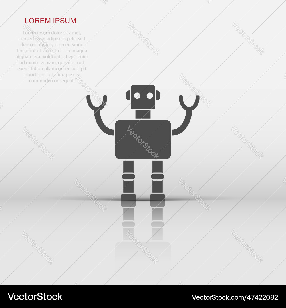 Cute robot chatbot icon in flat style bot Cute robot chatbot icon in flat style bot vector image