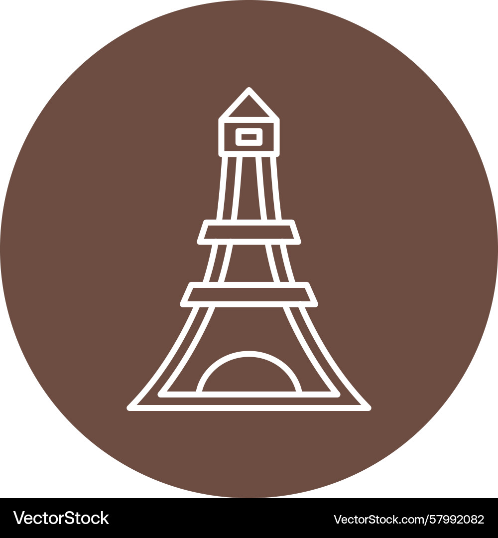 Eiffel tower line multi circle Vector Image