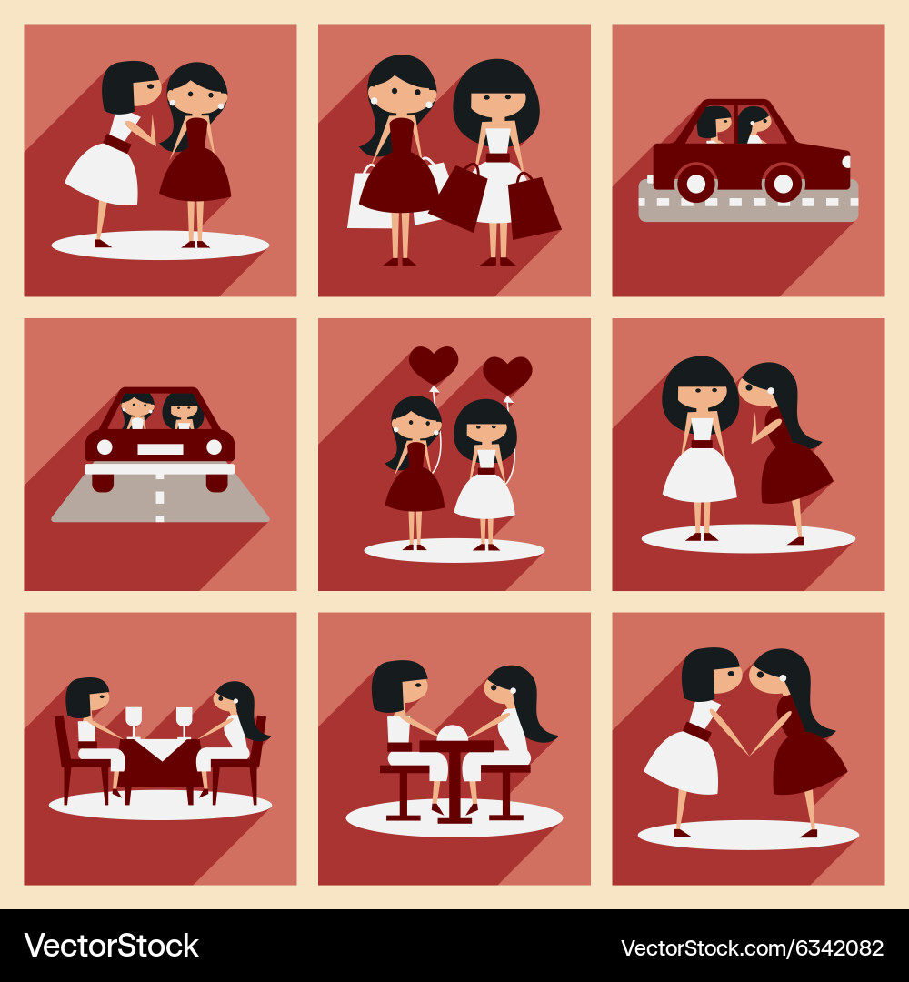 Flat with shadow concept and mobile application Vector Image