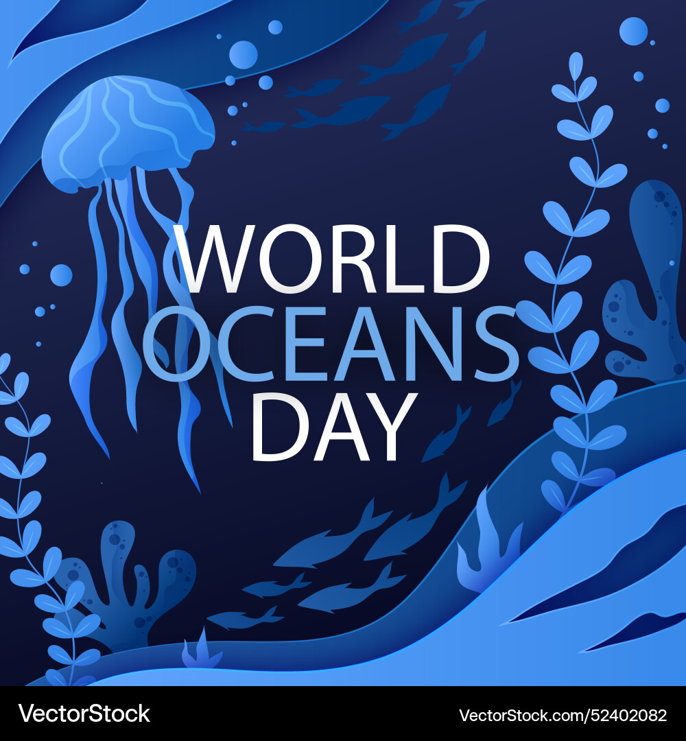 Gradient world oceans day Royalty Free Vector Image