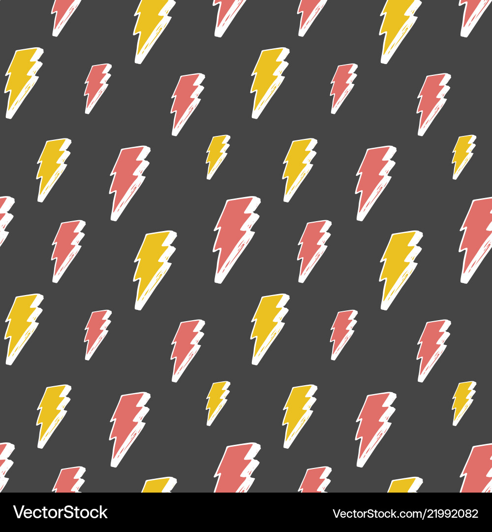 Lightning seamless pattern hand drawn sketched Lightning seamless pattern hand drawn sketched vector image
