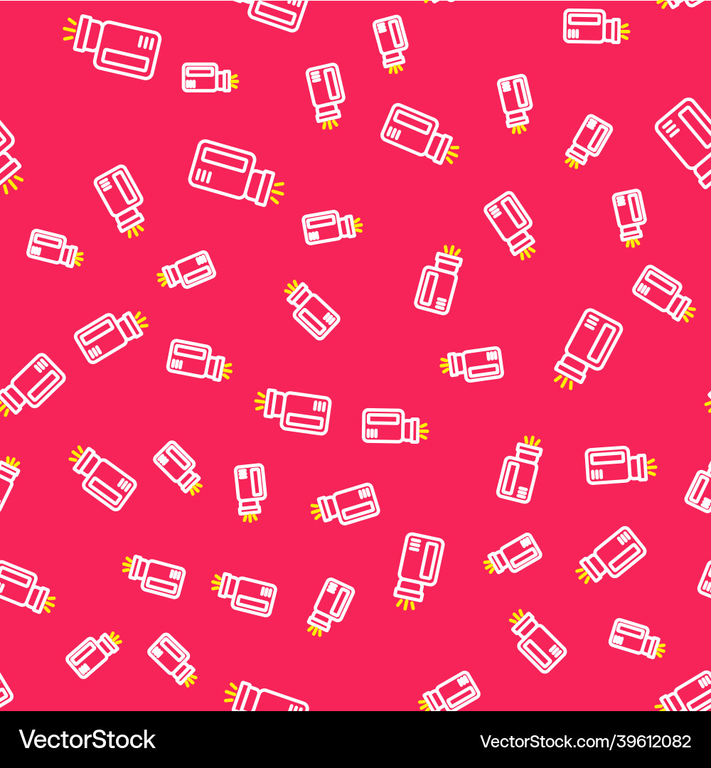Line flashlight icon isolated seamless pattern Line flashlight icon isolated seamless pattern Vector Image