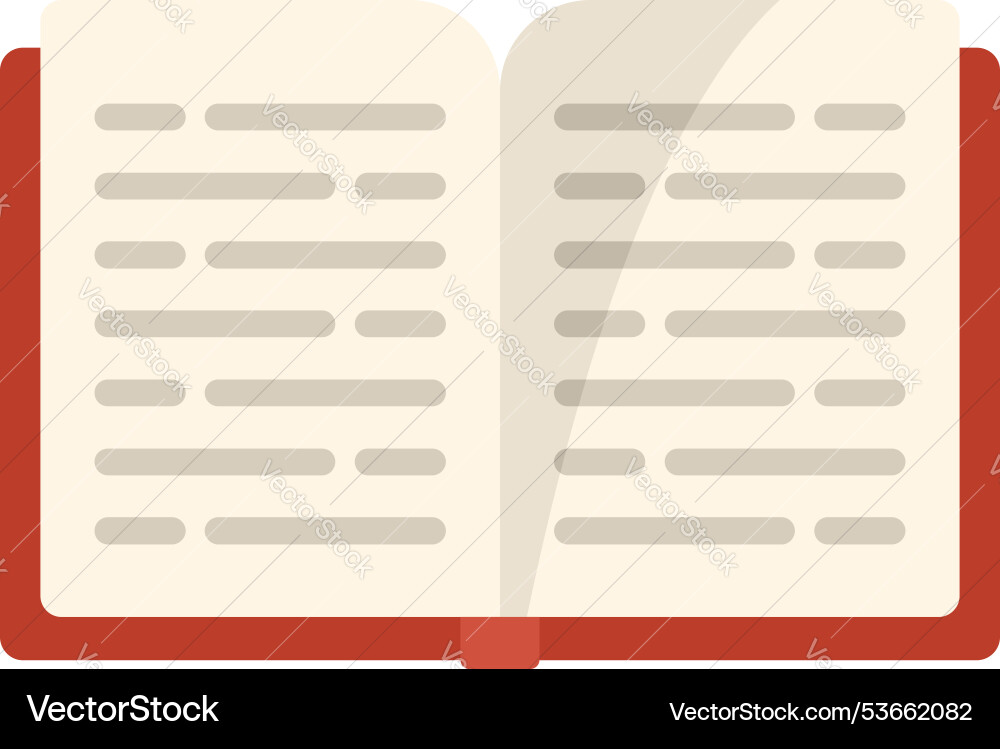 Open book lying with pages spreading Open book lying with pages spreading vector image