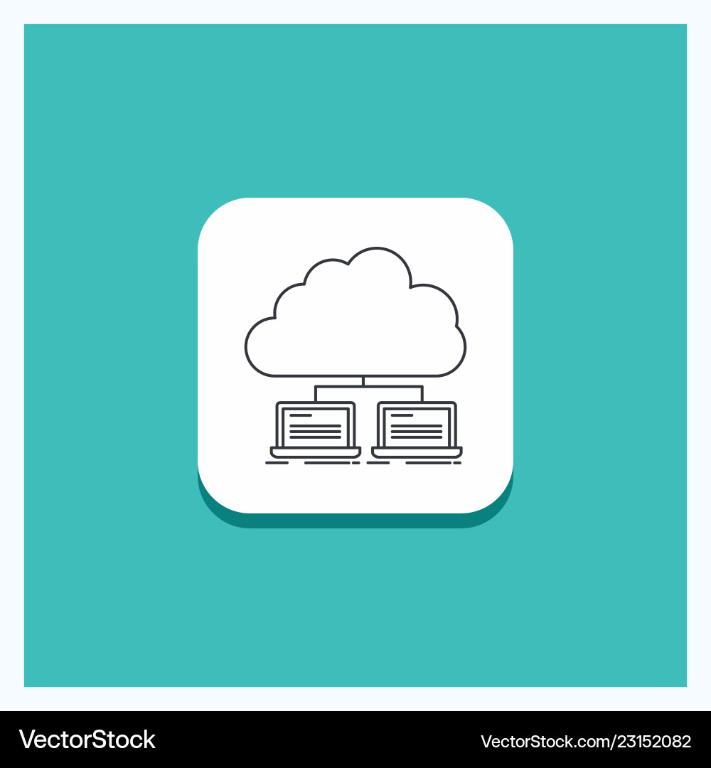 Round button for cloud network server internet Vector Image
