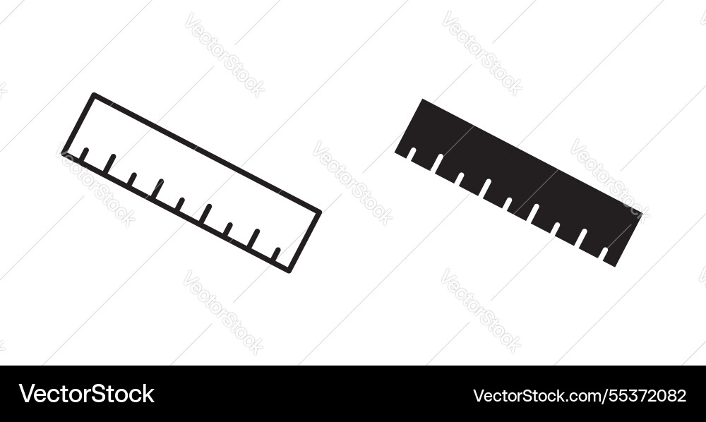Ruler icon set in thin line for web Ruler icon set in thin line for web vector image