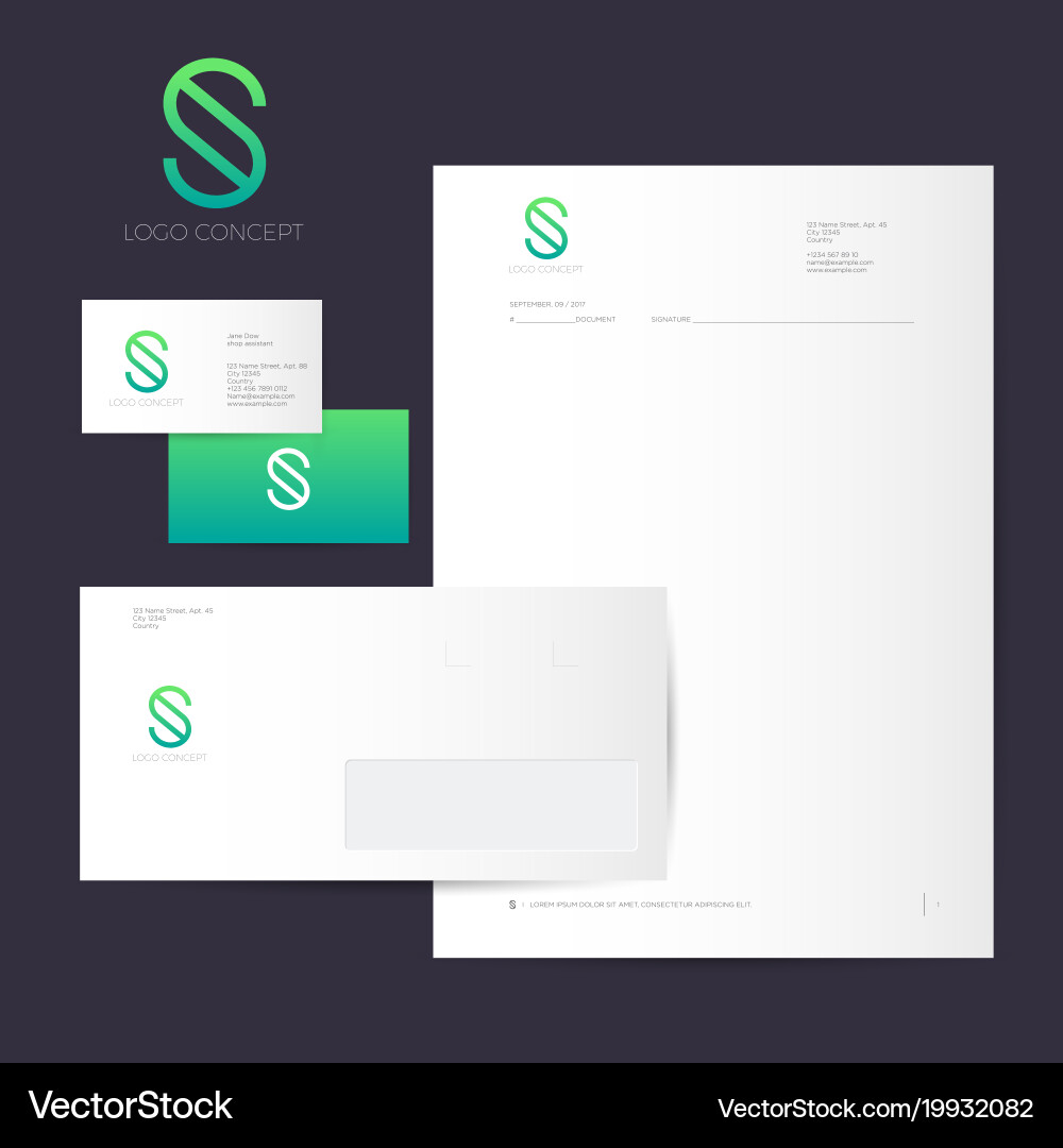 S Monogram Logo Suite Vector Image