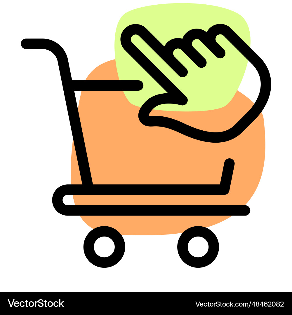 Selecting cart to add on products Vector Image