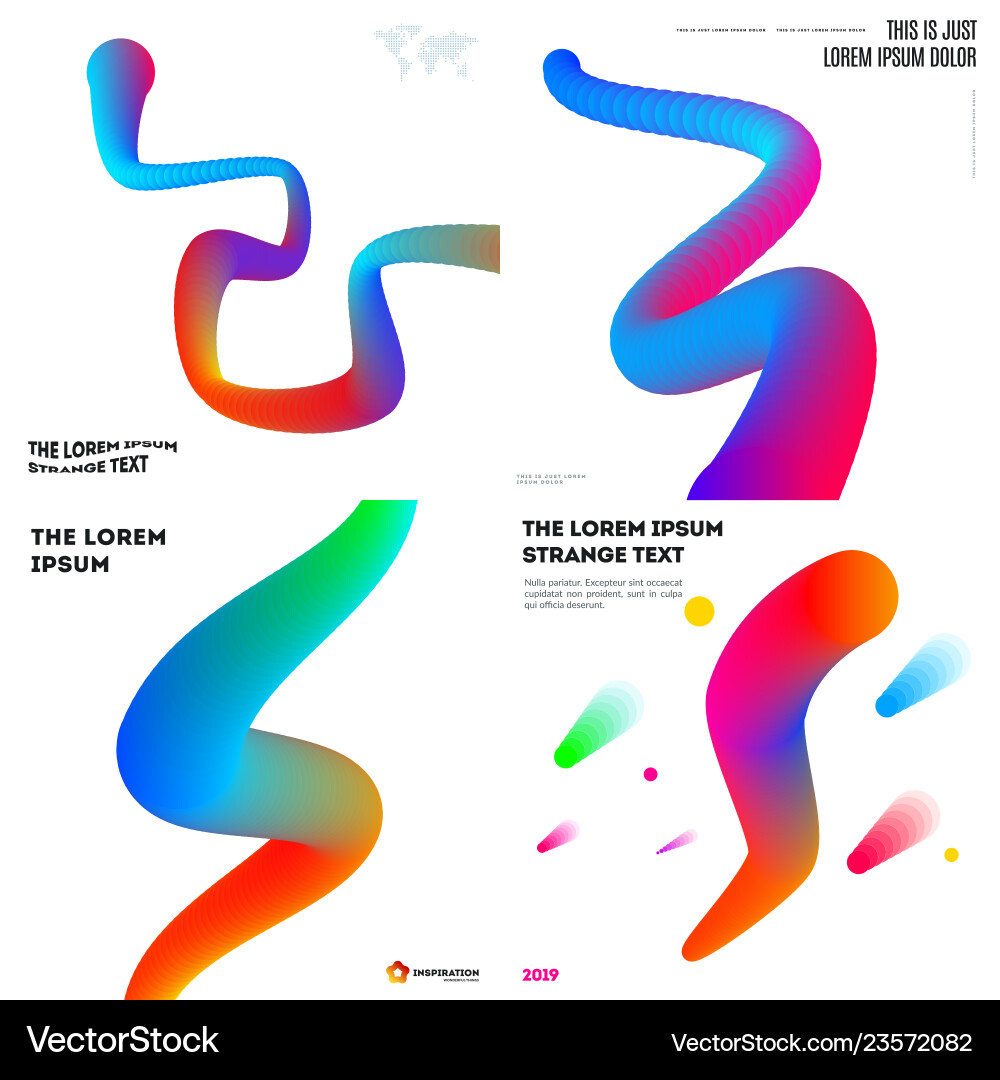 Set abstract design of colourful elements Vector Image
