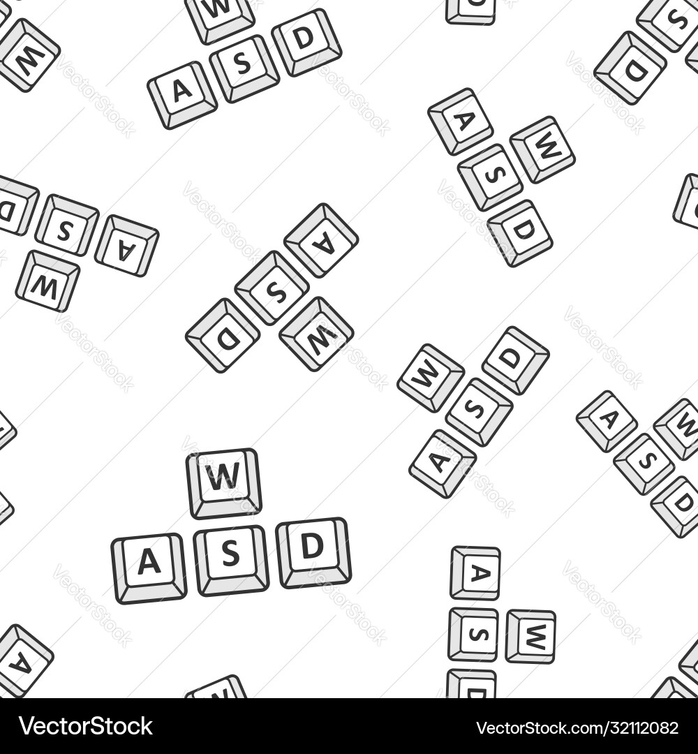 Wasd button icon in flat style keyboard on white Wasd button icon in flat style keyboard on white vector image