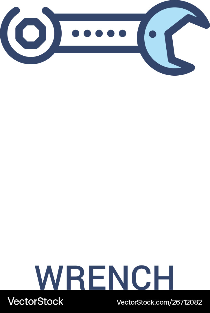 Wrench concept 2 colored icon simple line element Wrench concept 2 colored icon simple line element vector image