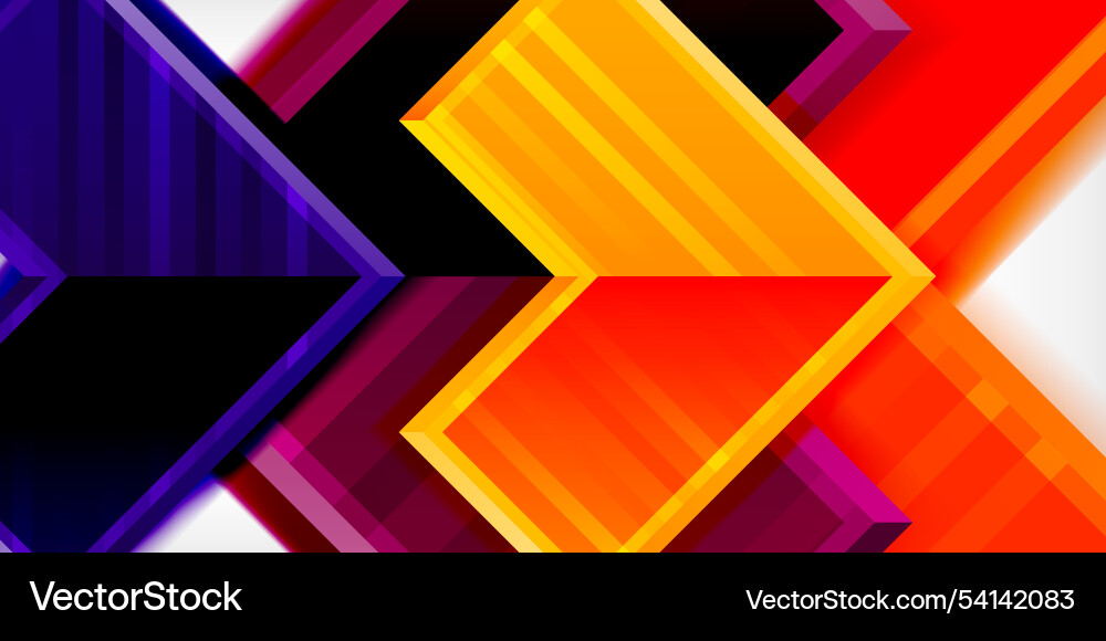 Arrow symbols created with 3d effects and line Vector Image
