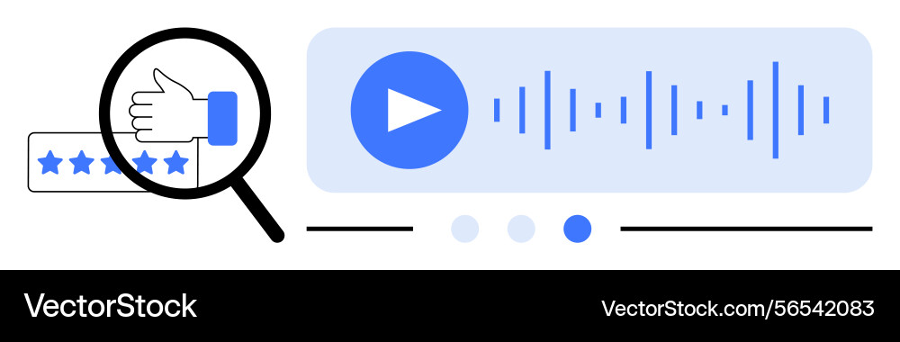 Audio playback and content feedback with rating Audio playback and content feedback with rating vector image