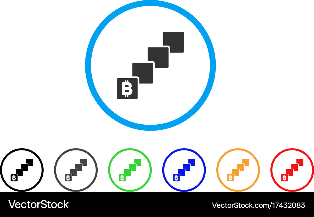 Bitcoin blockchain rounded icon vector image