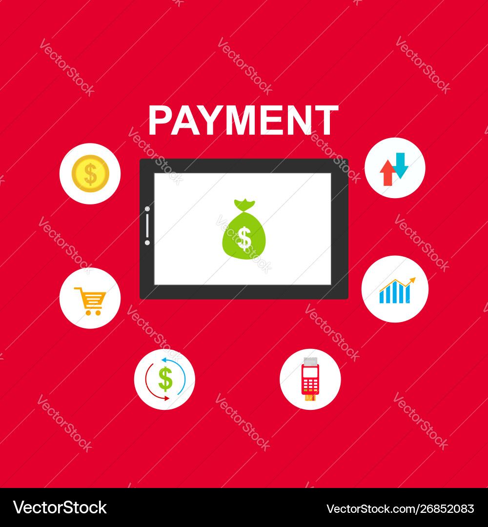 Concept online and mobile payments for web page Concept online and mobile payments for web page vector image