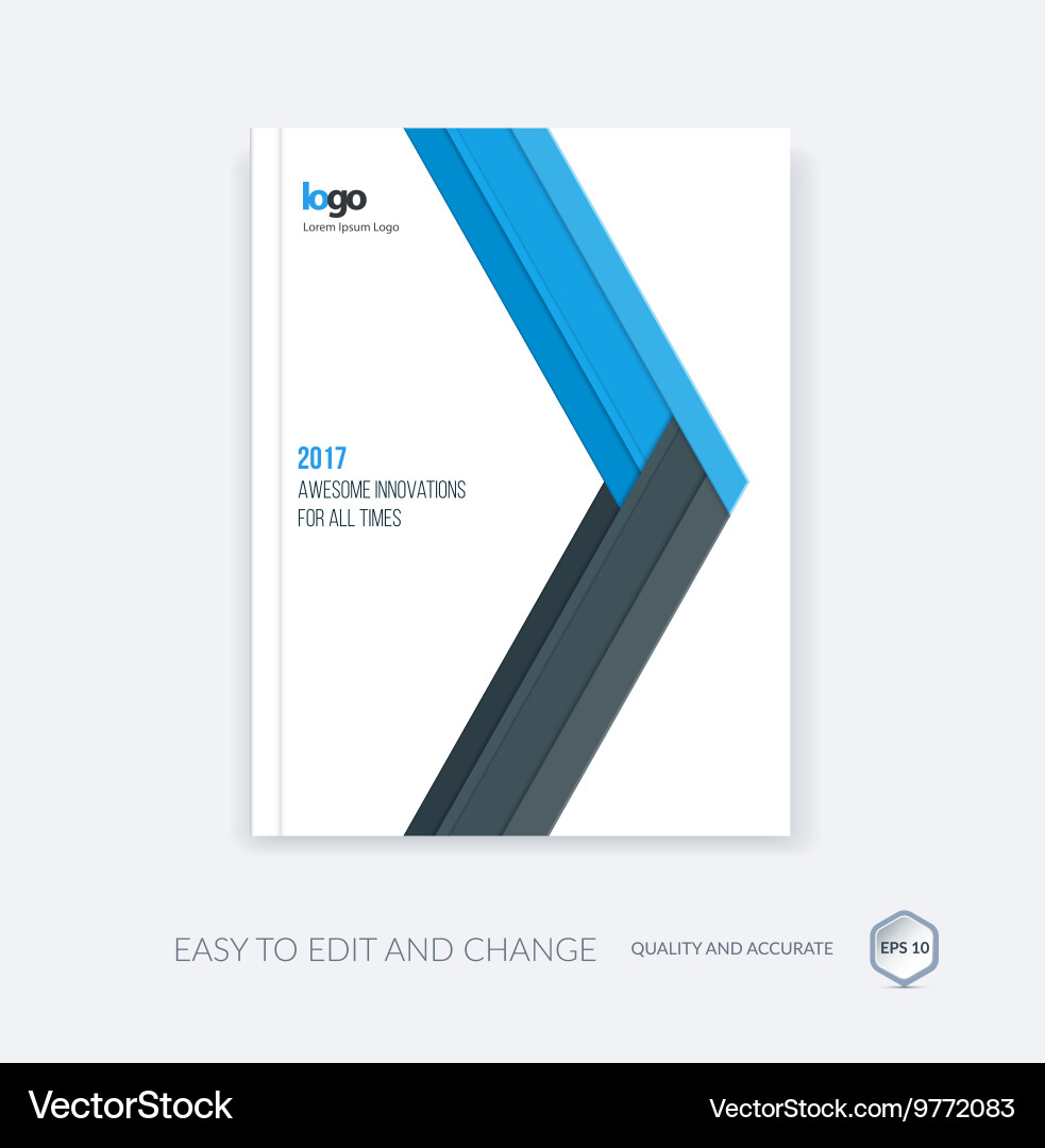 Cover design template with arrow in material style vector image