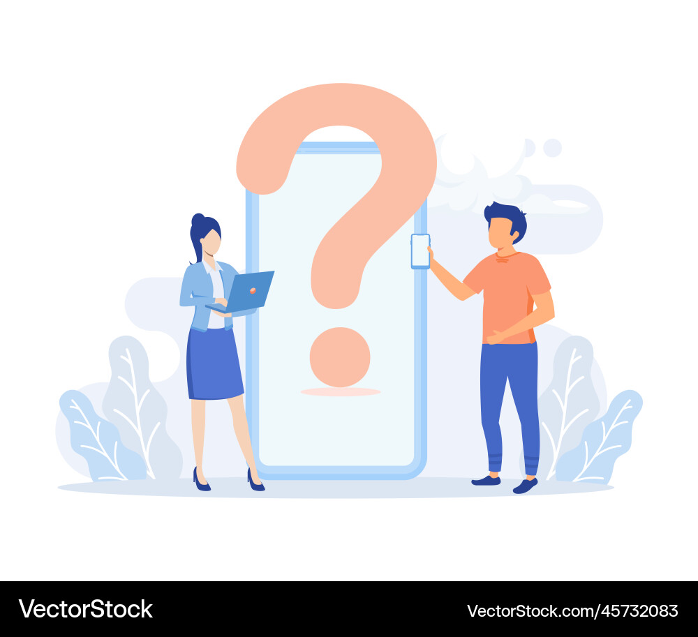 Customer support set characters using online vector image