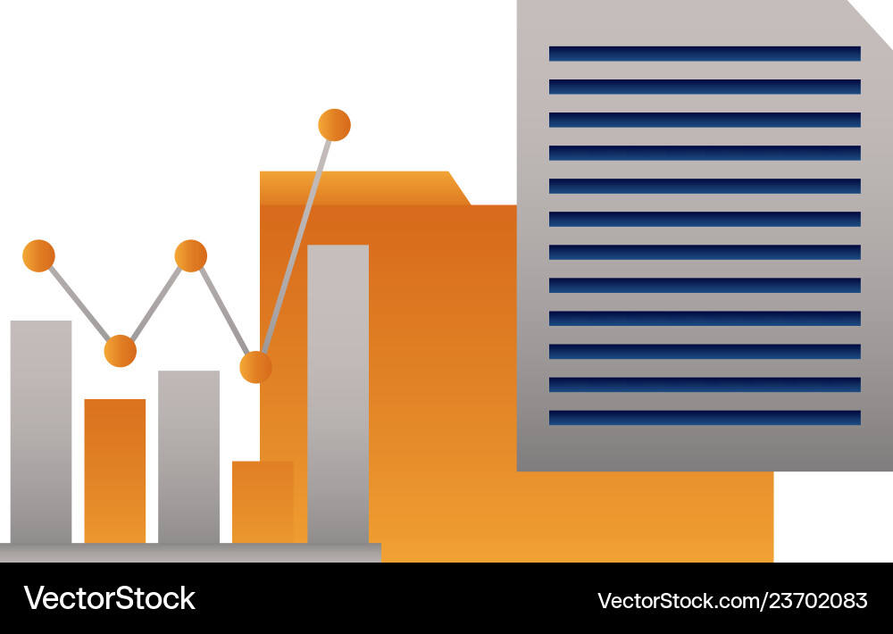 Folder file data chart vector image
