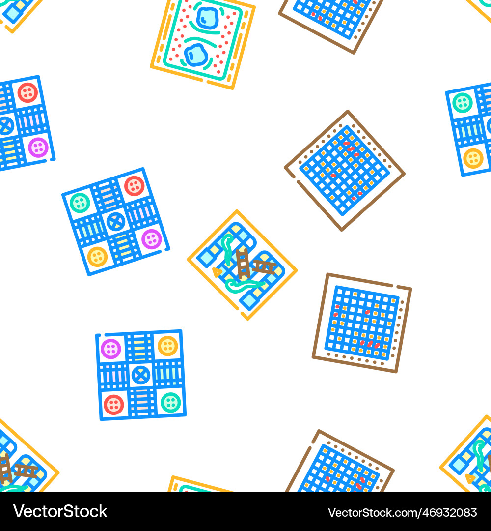 Game board table play seamless pattern Game board table play seamless pattern vector image