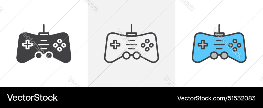 Gamepad icon set video game controller symbol Vector Image