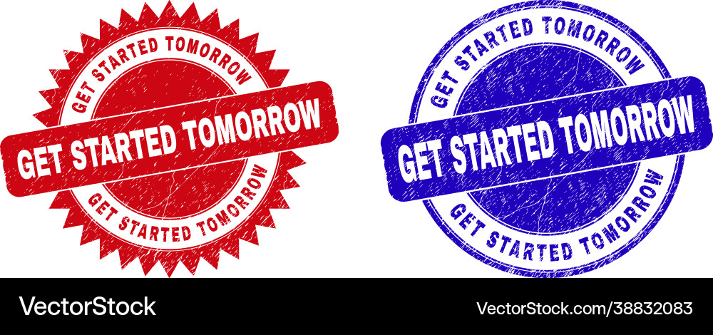 Get started tomorrow rounded and rosette vector image