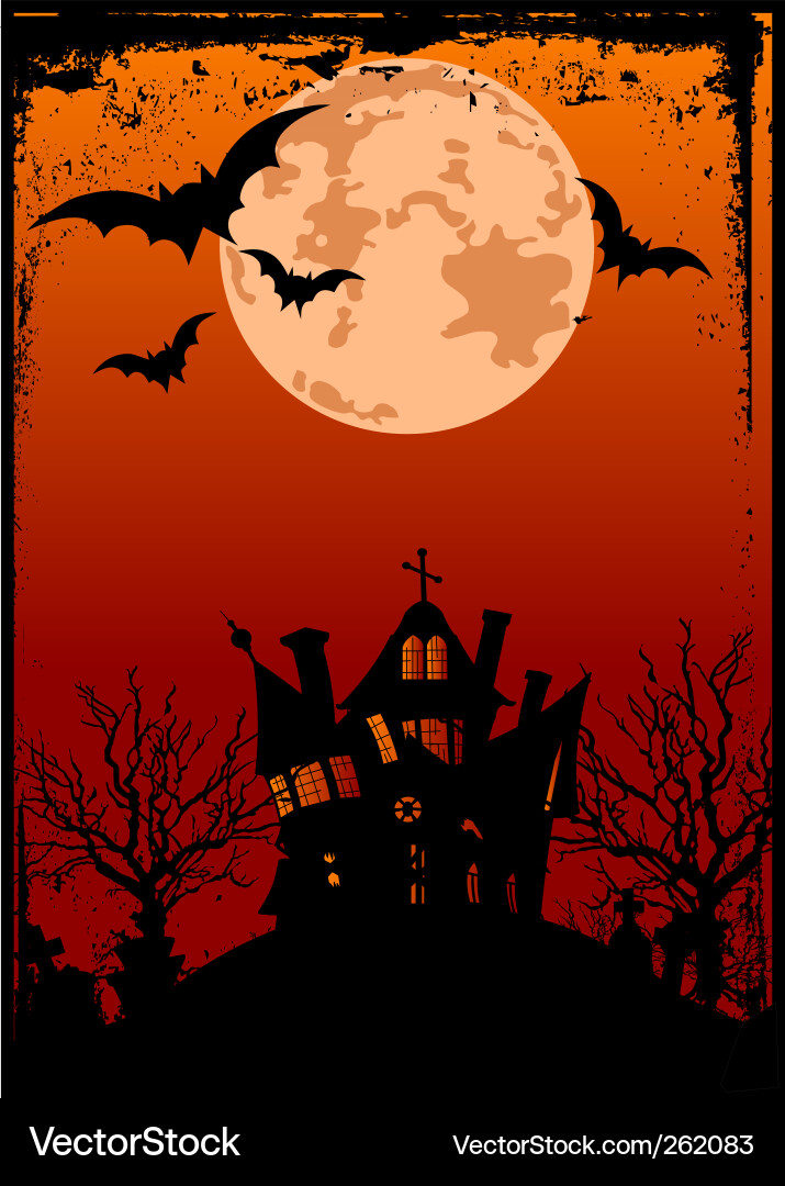 Haunted Halloween Background vector image
