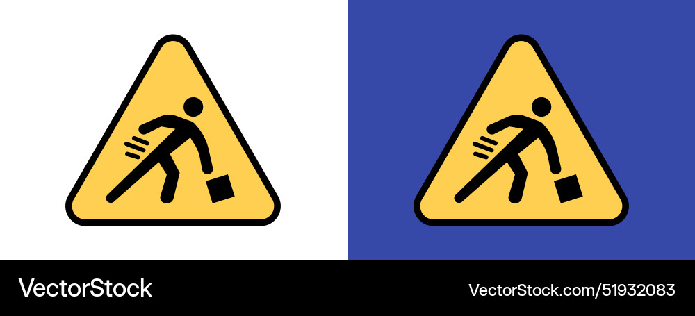 Heavy object handling alert advising on proper Vector Image