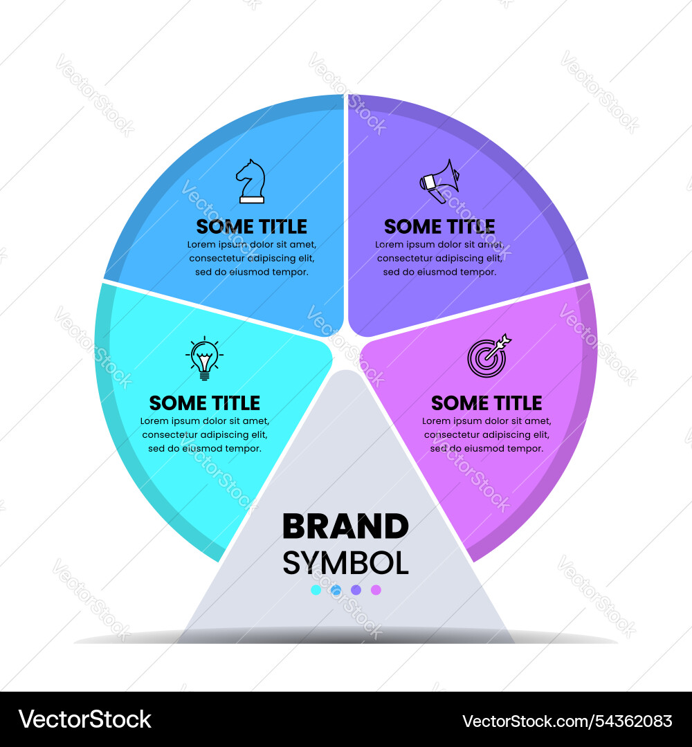Infographic template circle with 4 icons and text Infographic template circle with 4 icons and text vector image