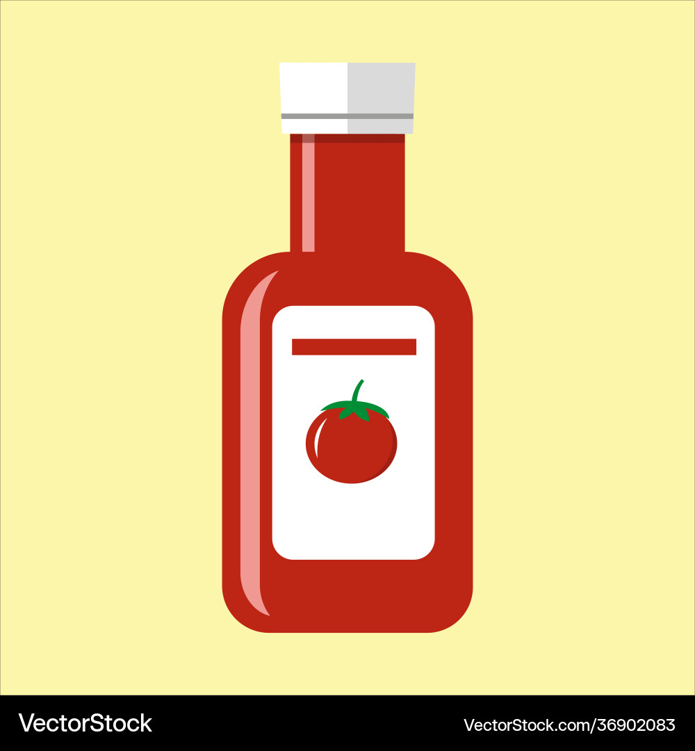 Ketchup bottle tomato red sauce container Ketchup bottle tomato red sauce container vector image