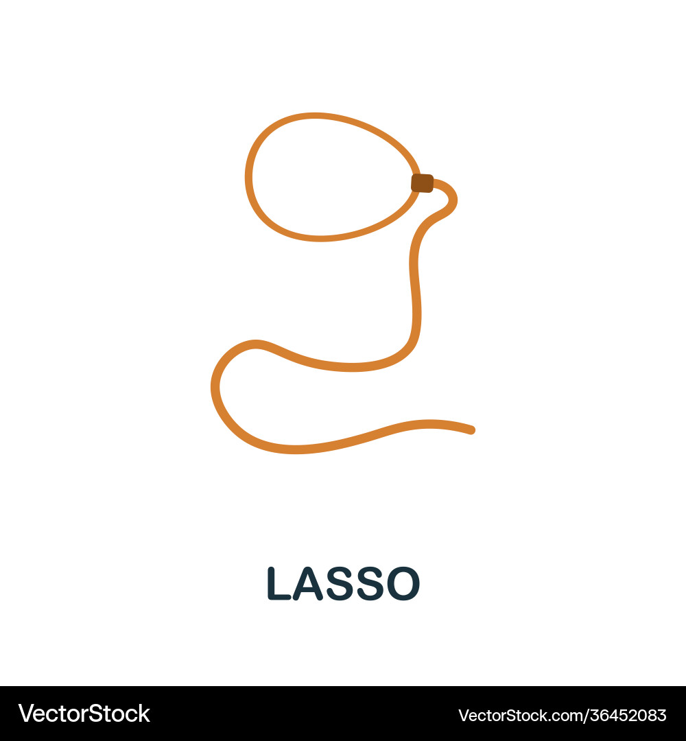 Lasso flat icon color simple element from wild Vector Image
