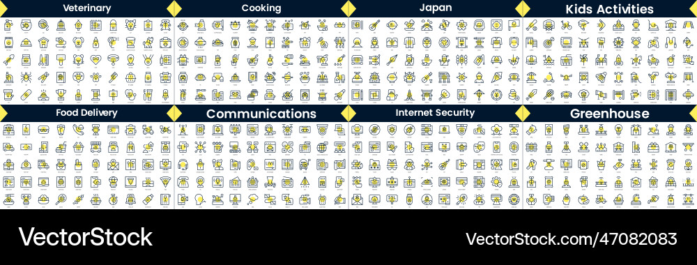 Linear style icons pack in this bundle include vector image
