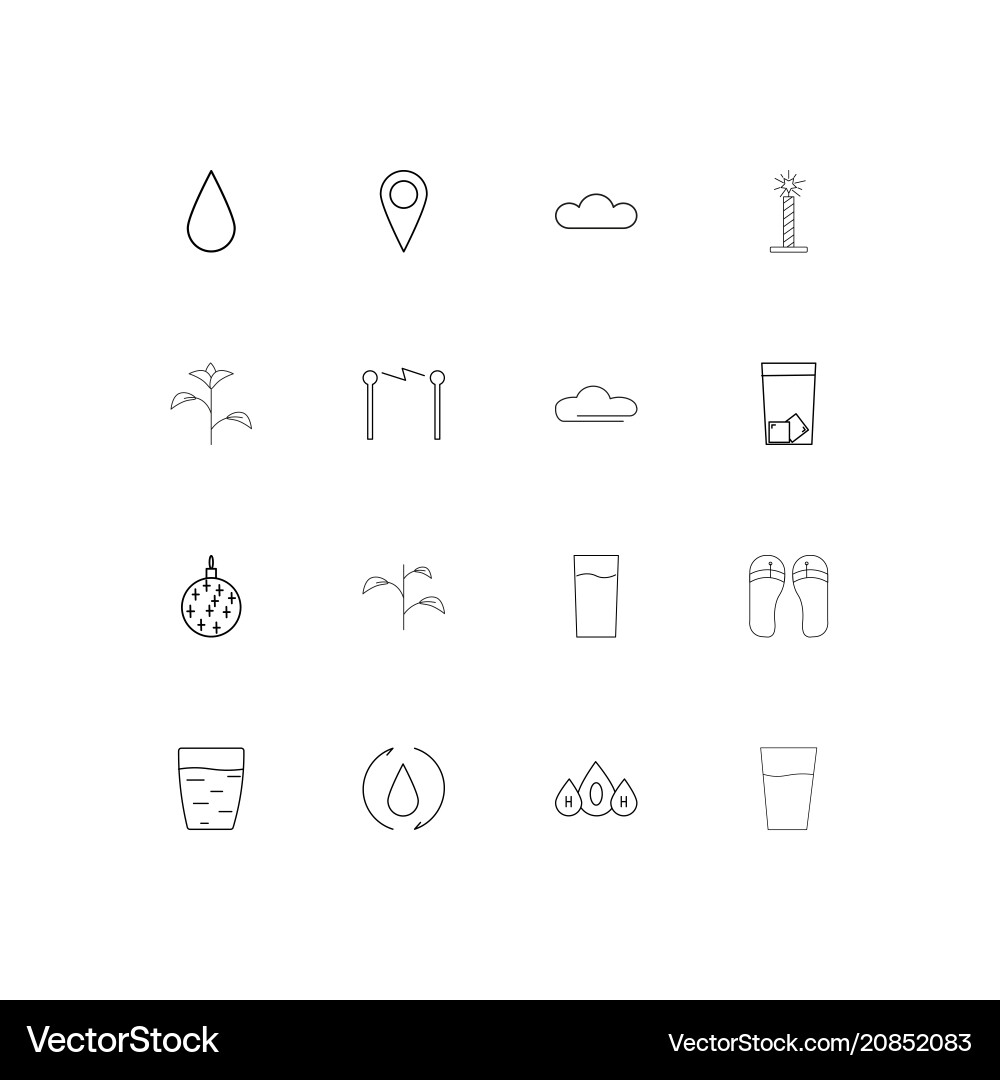 Nature linear thin icons set outlined simple Vector Image
