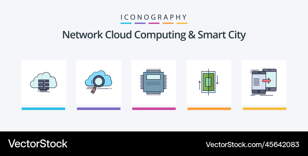 Network cloud computing and smart city line Vector Image
