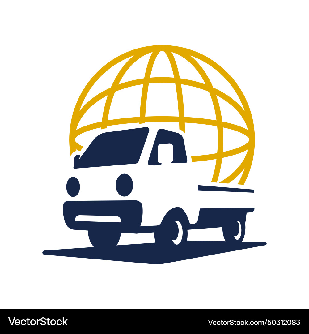 Pickup car connection logo Pickup car connection logo vector image