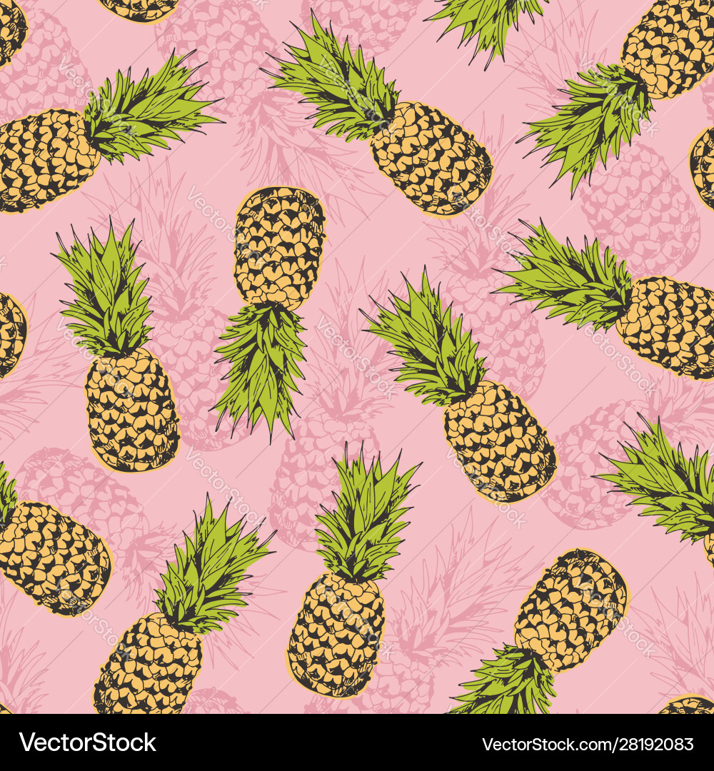 Pineapple seamless pattern background Pineapple seamless pattern background vector image