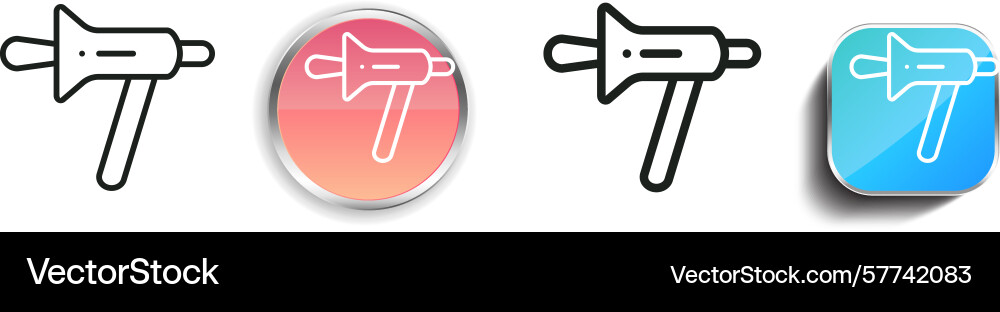 Proctoscope icon thin linear regular and button Proctoscope icon thin linear regular and button vector image