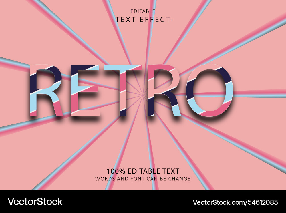 Retro editable text effect 3d emboss style Retro editable text effect 3d emboss style Vector Image