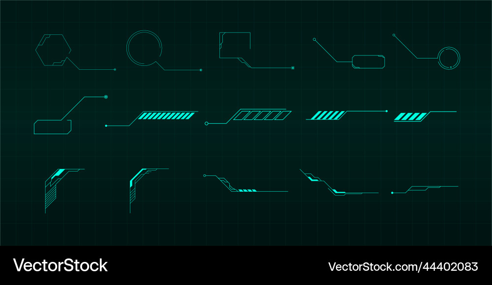 Sci-Fi HUD Interface Elements vector image