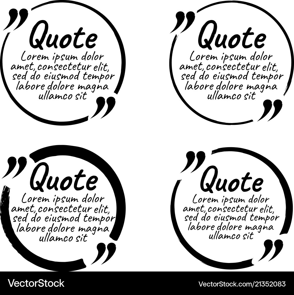 Set of quote blank with text icon and label Set of quote blank with text icon and label vector image