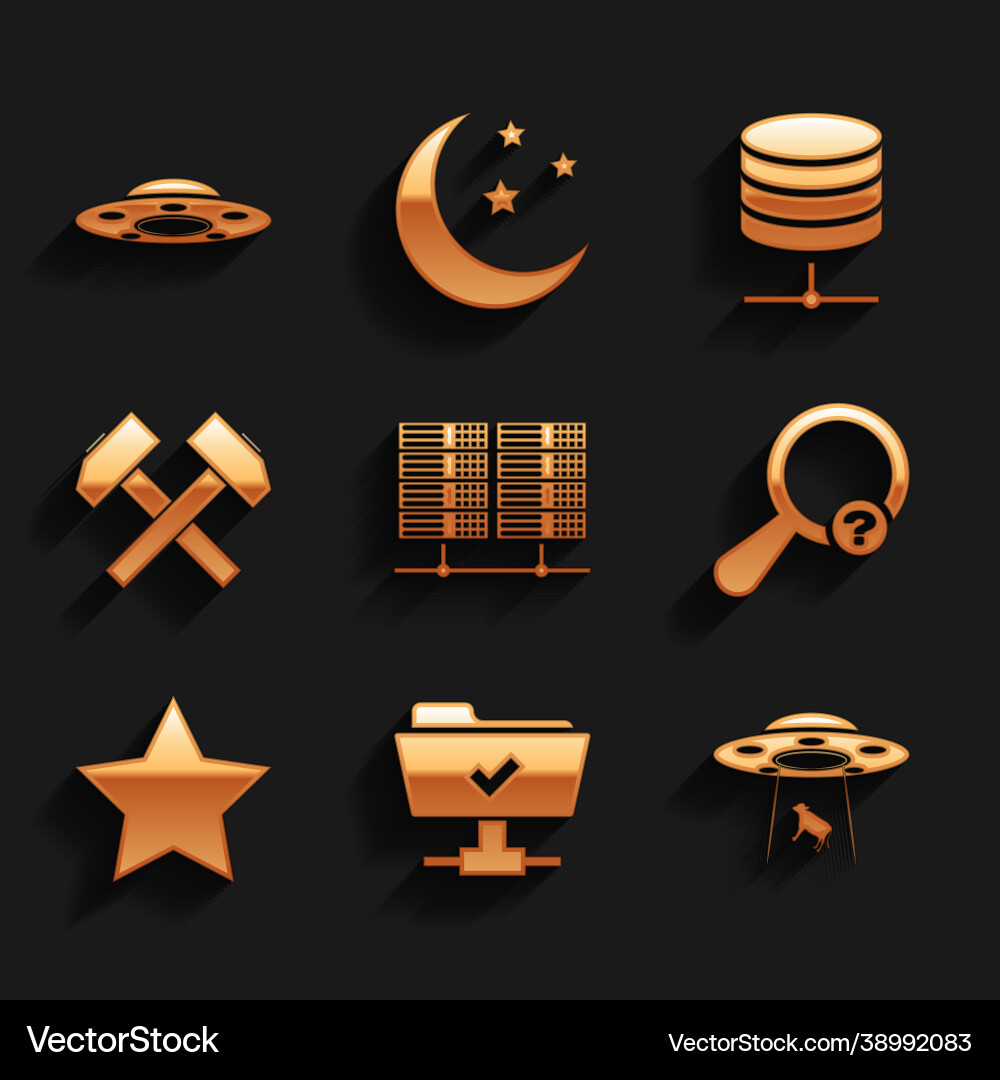 Set server data web hosting ftp operation Vector Image