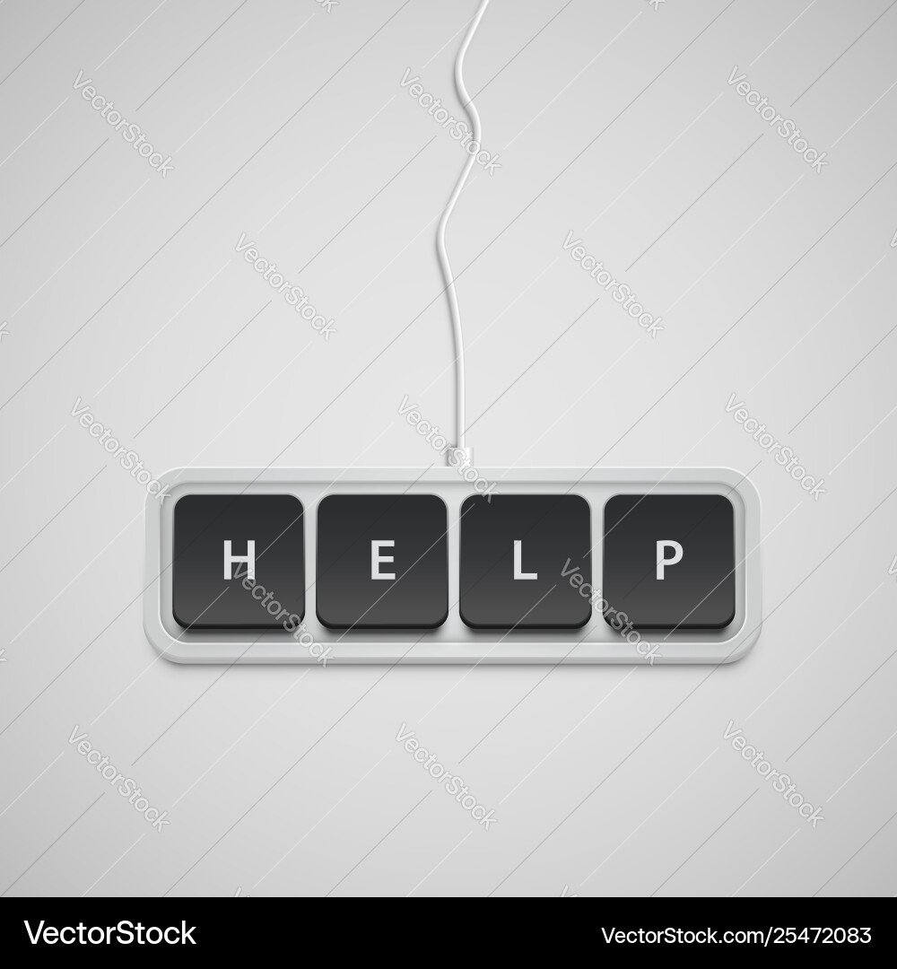 Simplified keyboard with one word only vector image
