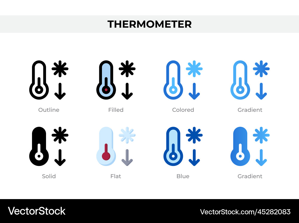 Thermometer icons in different style Thermometer icons in different style vector image