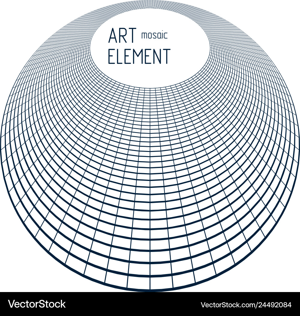 Abstract 3D Mesh Circle Background vector image