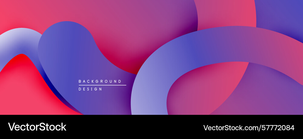 Abstract fluid shapes overlap creating vibrant Vector Image