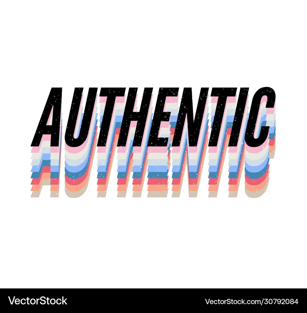 Authentic slogan with gold glitter for fashion t Authentic slogan with gold glitter for fashion t vector image